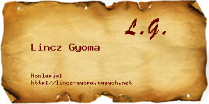 Lincz Gyoma névjegykártya